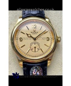 Rolex 1908 Perpetual in Yellow Gold Casing Gold Dial Swiss Replica Watch 