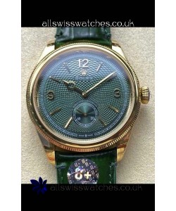 Rolex 1908 Perpetual in Yellow Gold Casing Green Dial Swiss Replica Watch 