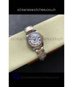 Rolex Super Clone Datejust 31MM White Dial Rose Gold Oyster Super Clone Watch 