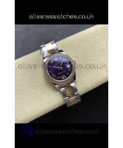 Rolex Super Clone Datejust 31MM Blue Dial Rose Gold Oyster Super Clone Watch 