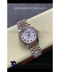 Rolex Super Clone Datejust 31MM White Dial Yellow Gold Super Clone Watch 
