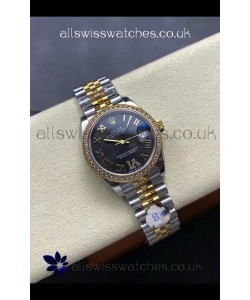 Rolex Super Clone Datejust 31MM Black Dial Yellow Gold Super Clone Watch 