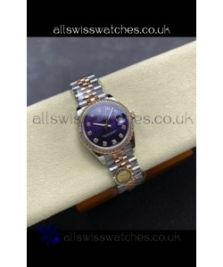 Rolex Super Clone Datejust 31MM Blue Dial Rose Gold Super Clone Watch 