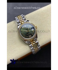 Rolex Super Clone Datejust 31MM Green Dial Yellow Gold Super Clone Watch 
