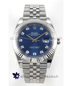 Datejust Super Clone 126334 Blue Diamonds Dial 41MM FREE SPRUNG MVMNT 3235 Watch 