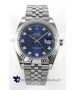 Datejust Super Clone 126334 Blue Diamonds Dial 41MM FREE SPRUNG MVMNT 3235 Watch 