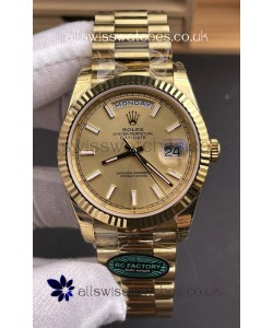 Rolex Day Date 228238 Yellow Gold in Gold Stick Dial Super Clone Watch 