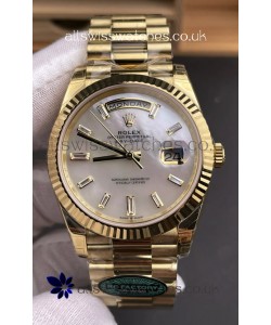 Rolex Day Date 228238 Yellow Gold in Pearl Dial Super Clone Watch 