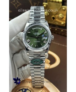 Rolex Day Date 228236 Stainless Steel Green Roman Dial Super Clone Watch 