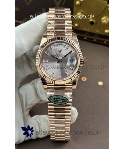 Rolex Day Date 228236 Rose Gold Steel Crystal Dial Super Clone Watch 
