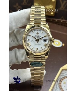 Rolex Day Date 228238 Yellow Gold White Roman Dial Super Clone Watch 