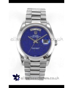 Rolex Day Date Stainless Steel Blue Lapis Dial 36MM Swiss Replica Watch 