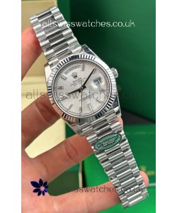 Rolex Day Date 228236 Stainless Steel Sunburst Crystal Dial Super Clone Watch 