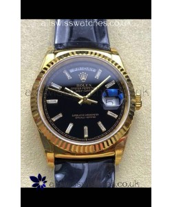 Rolex Day Date 128238 Yellow Gold Black Crystal Dial Super Clone Watch 