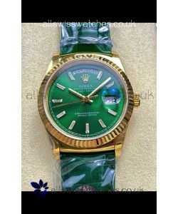Rolex Day Date 128238 Yellow Gold Green Crystal Dial Super Clone Watch 