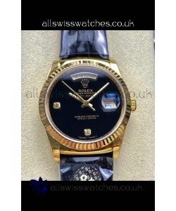 Rolex Day Date 128238 Yellow Gold Black Dial Super Clone Watch 
