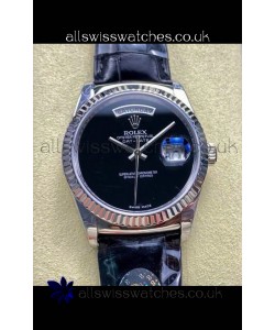 Rolex Day Date 128236 Stainless Steel Black Dial Super Clone Watch 
