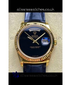 Rolex Day Date 128238 Yellow Gold Black Dial Super Clone Watch 