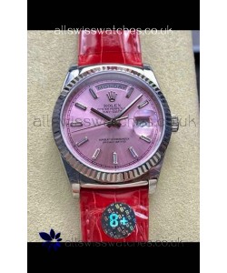 Rolex Day Date 128236 Stainless Steel Pink Dial Super Clone Watch 