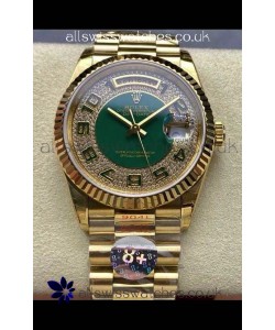 Rolex Day Date 118238 Yellow Gold Diamonds Dial Super Clone Watch 