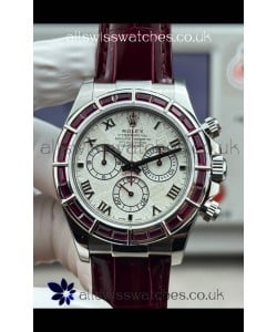 Rolex Daytona 116589SALV FREE SPRUNG MVMT White Gold Red Rubies Meteorite Super Clone Watch 