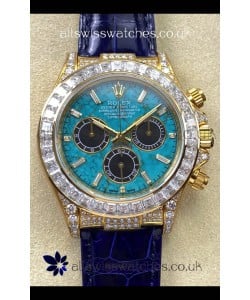Rolex Daytona 126518LN Yellow Gold Turquoise Dial FREE SPRUNG MVMT Super Clone Watch 