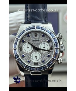 Rolex Daytona 116589SALV FREE SPRUNG MVMT White Gold Diamonds Dial Super Clone Watch 