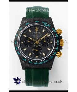 Rolex Daytona DiW Forged Cabon Casing Green Velcro Strap Super Clone Watch 