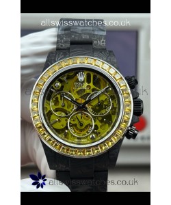Rolex Daytona Yellow "Artisans De Genève - Poetry of Lights" Carbon Casing Super Clone Watch 