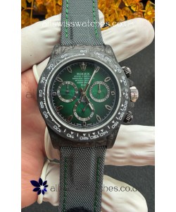 Rolex Daytona DiW Black Carbon Fiber Green Dial Super Clone Watch 