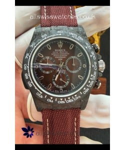 Rolex Daytona DiW Black Carbon Fiber Brown Dial Super Clone Watch 