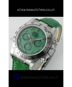 Rolex Daytona 116519 Stainless Steel Green Pearl Leather Strap Super Clone Watch