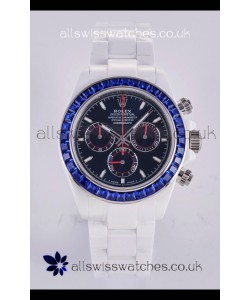 Rolex Daytona AET White Ceramic Dark Blue Dial 4130 Movment Super Clone Watch 