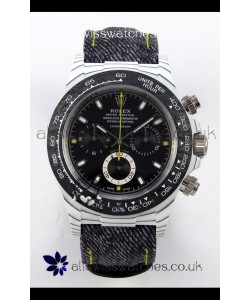 Rolex Daytona DiW White Carbon Black Dial Super Clone Watch 