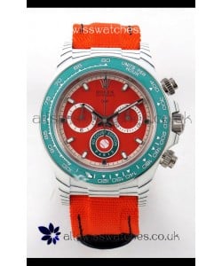 Rolex Daytona DiW RG Course Edition White Carbon Red Dial Super Clone Watch 