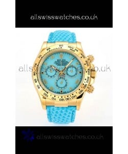 Rolex Daytona 116568 Yellow Gold 4801 Movement Blue Dial Super Clone Watch 