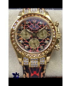 Rolex Daytona 116598 Leopard Yellow Gold Super Clone Watch 