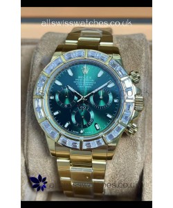 Rolex Daytona 116568 Yellow Gold Green Dial Super Clone Watch 