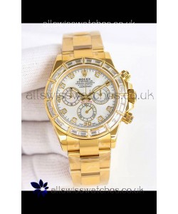 Rolex Daytona 116519 Yellow Gold White Pearl Dial Super Clone Watch 