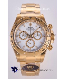 Rolex Daytona 126508 Yellow Gold White Dial FREE SPRUNG MVMT Super Clone Watch 