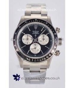 Rolex Daytona Paul Newman Black Dial Custom Modded 4130 Mvnt Swiss Replica