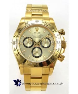 Rolex Daytona 126508 Yellow Gold Dial FREE SPRUNG MVMT Super Clone Watch 