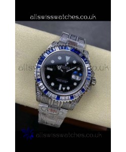Rolex GMT Masters II Iced Out Super Clone Watch Black Dial 