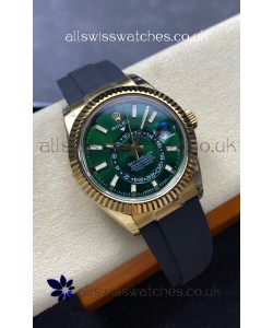 Rolex Sky-Dweller REF# 336238 Green Dial Rubber Strap Super Clone Watch 