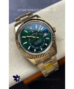 Rolex Sky-Dweller REF# 336238 Green Dial Oyster Yellow Gold Super Clone Watch 