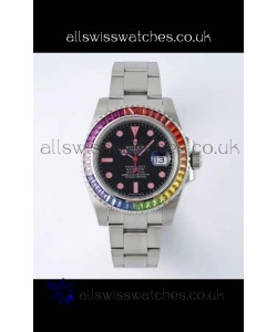 Rolex Submariner Pink Lady Rainbow 40MM Sapphires Super Clone Watch