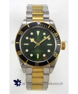 Tudor Black Bay 41 Two Tone Yellow Gold Green Dial Super Clone Watch 