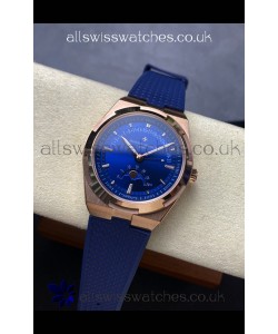 Vacheron Constantin Overseas True Moon Phase Rose Gold Blue Dial Swiss Replica Watch 