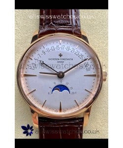 Vacheron Constantin Patrimony Moonphase Rose Gold White dial Swiss Replica Watch 