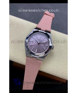 Vacheron Constantin Overseas 35MM Pink Dial Rubber Strap Super Clone Watch 